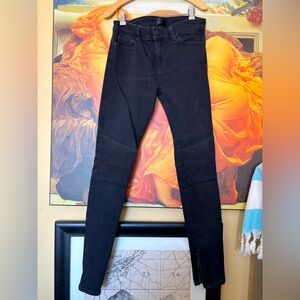 Vince  black 5-Pocket Moto Jean Ankle Zip Skinny Jeans Women's size 28
